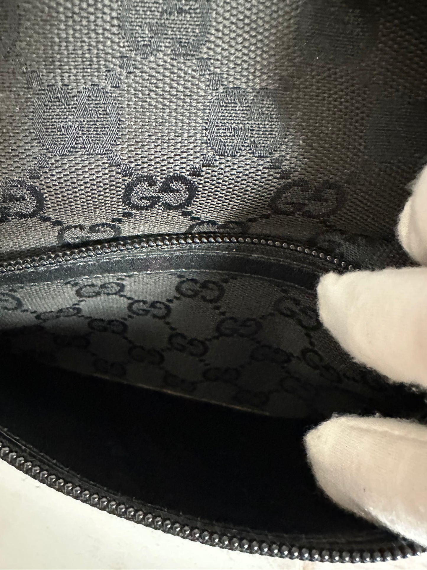 Gucci Black Canvas and Leather Tote Bag/Handbag