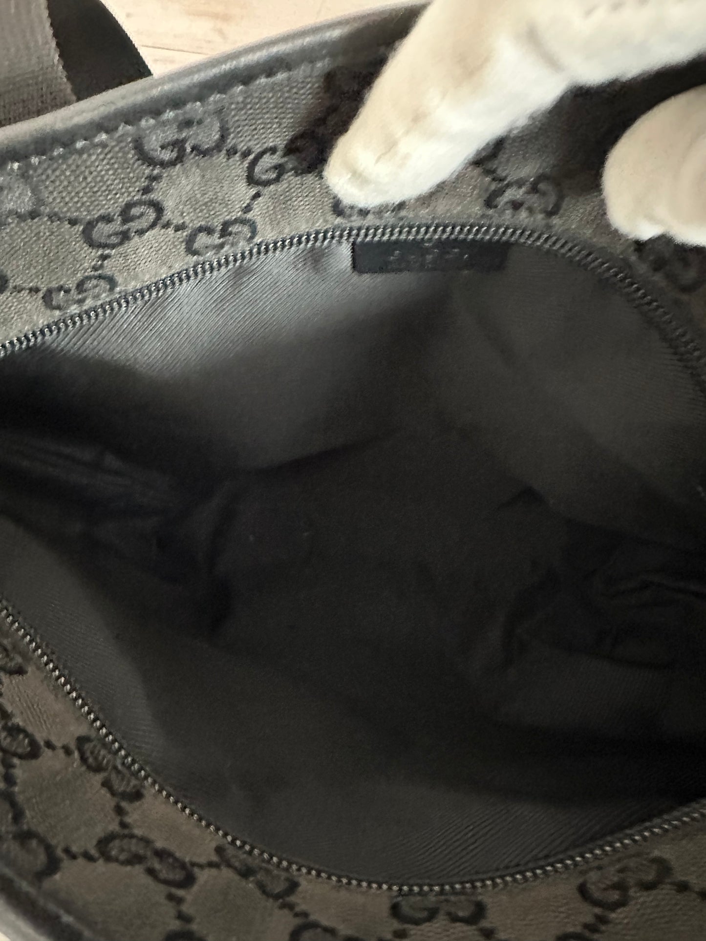 Gucci Black Canvas and Leather Tote Bag/Handbag