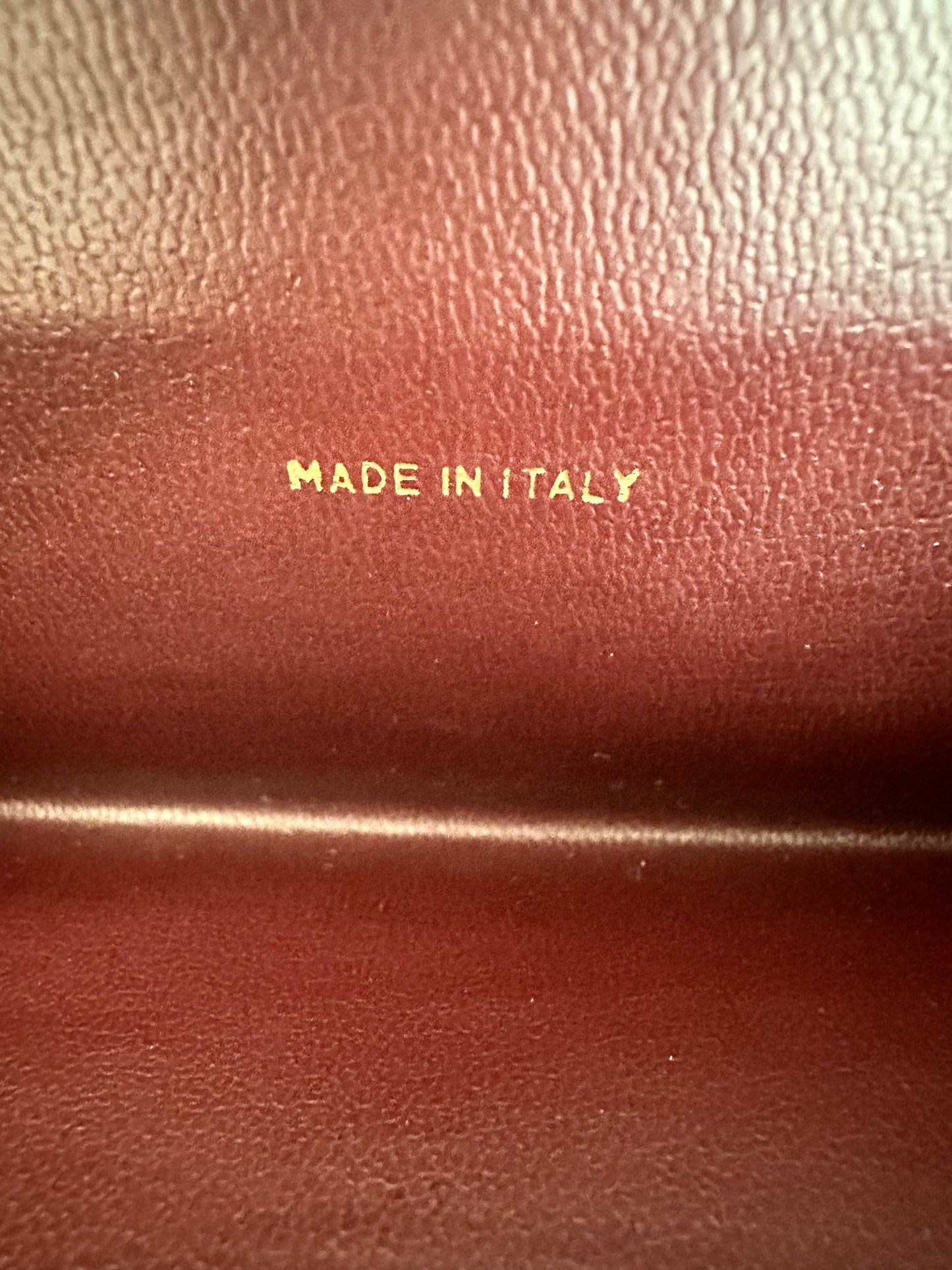 Celine Macadam Burgundy Fabric and Leather Wallet with Kiss Lock