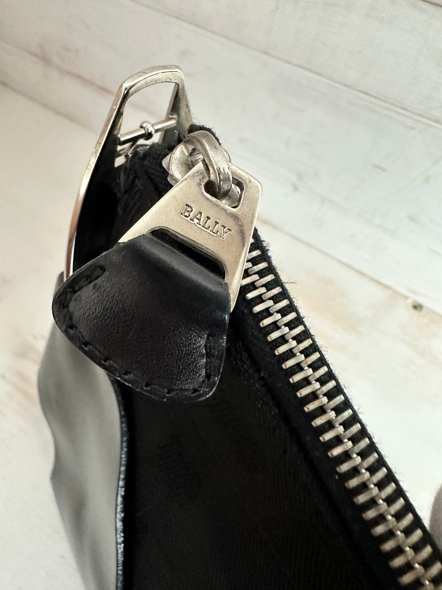 Bally Black Fabric and Leather Shoulder/Crossbody/Clutch Bag with Silver