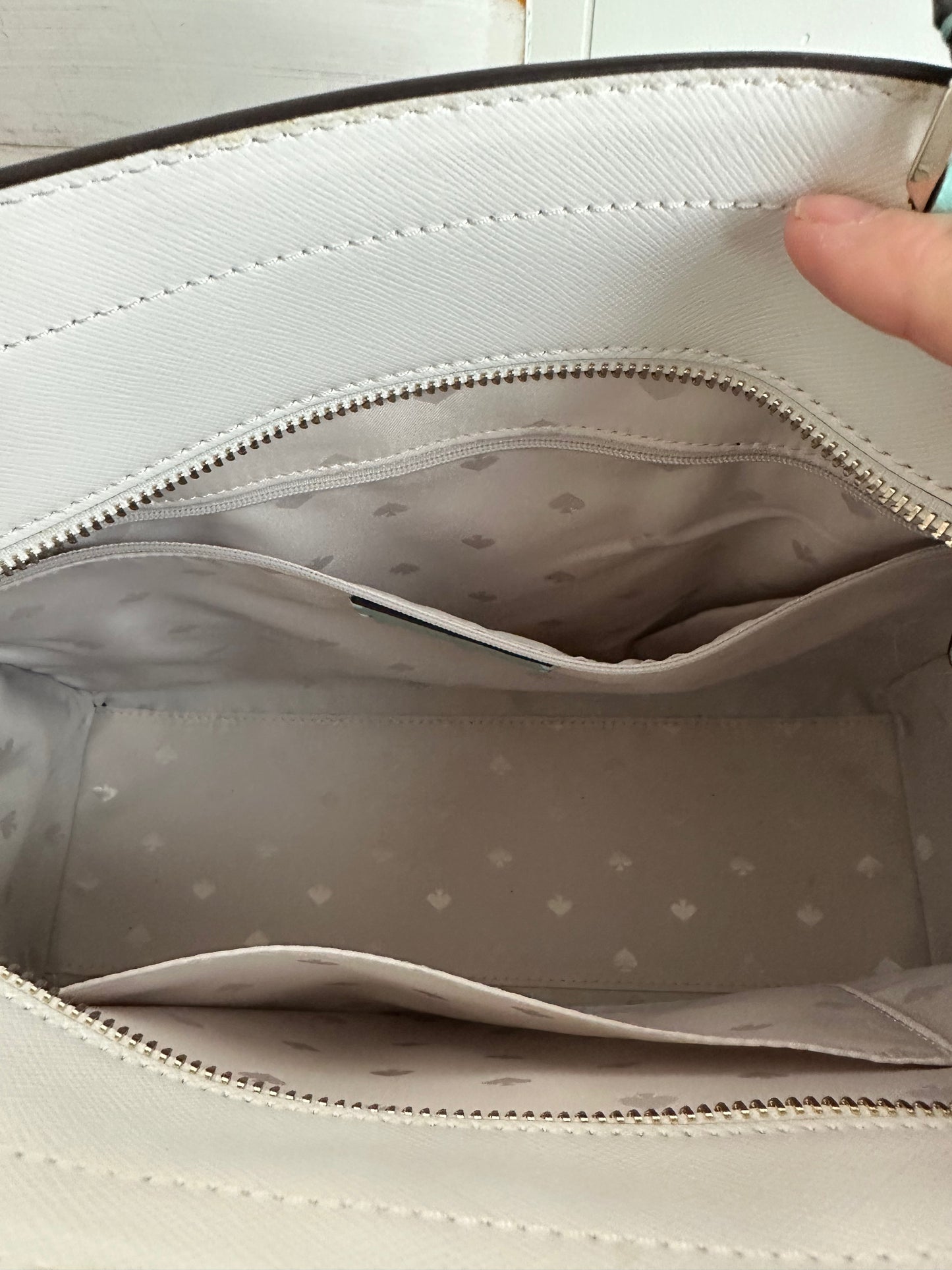 Kate Spade Staci Saffiano Tiffany Blue and White Leather Handbag/Crossbody