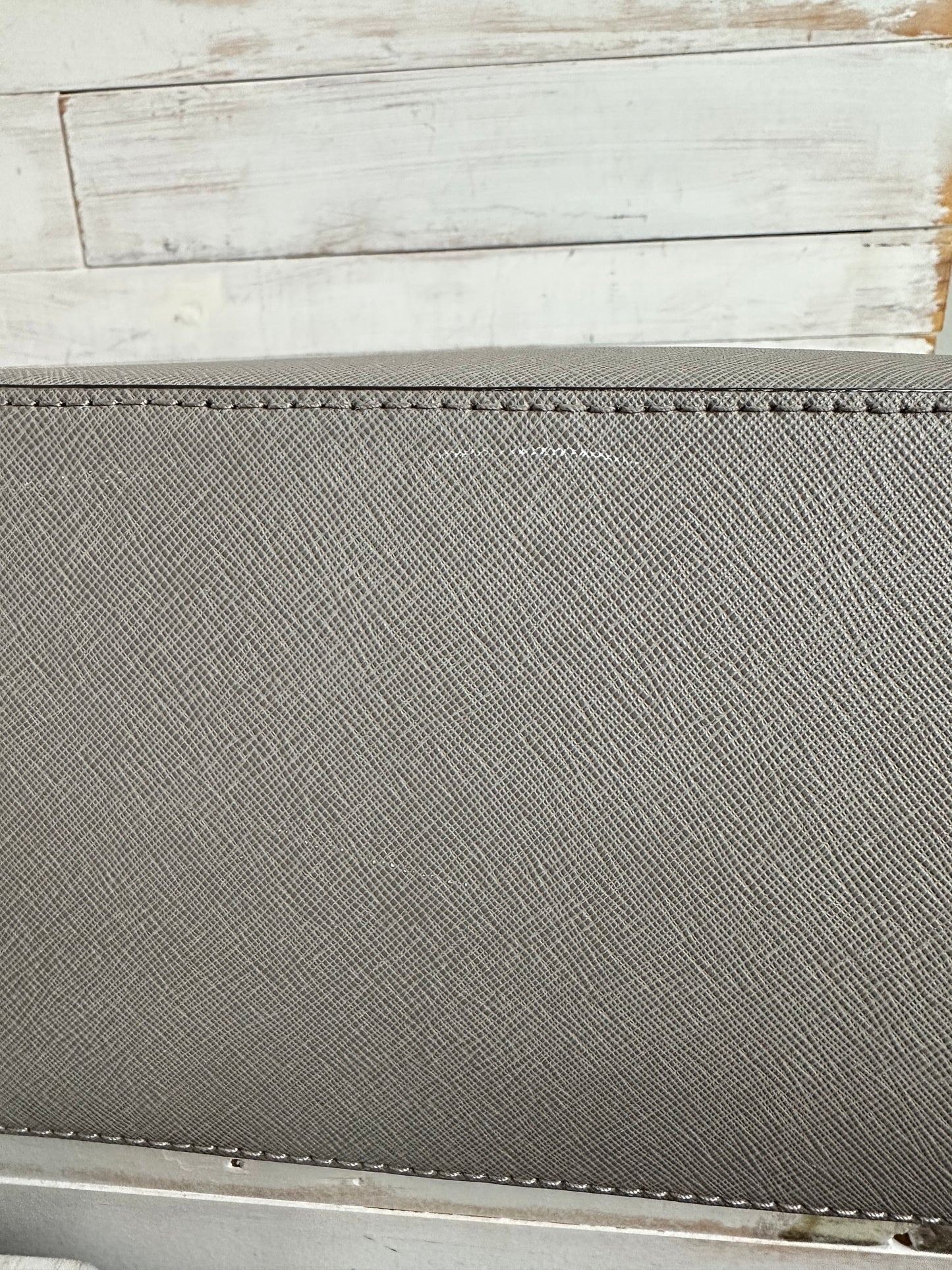 Michael Kors Ciara Pearl Grey Large Saffiano Leather Tote