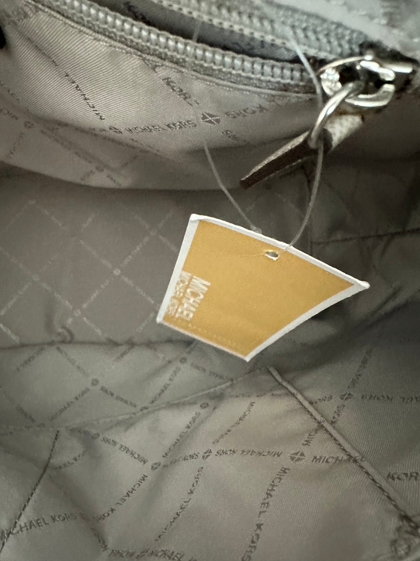 Michael Kors Ciara Pearl Grey Large Saffiano Leather Tote