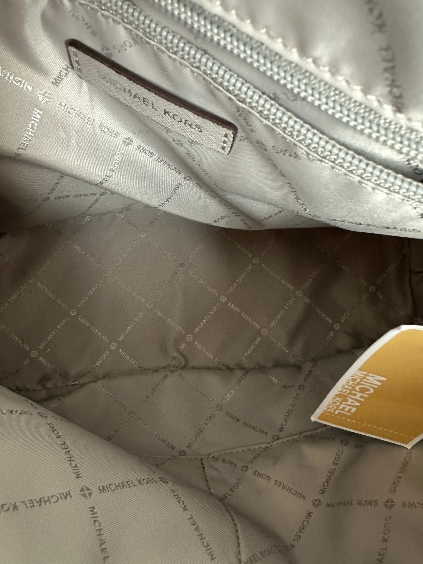 Michael Kors Ciara Pearl Grey Large Saffiano Leather Tote