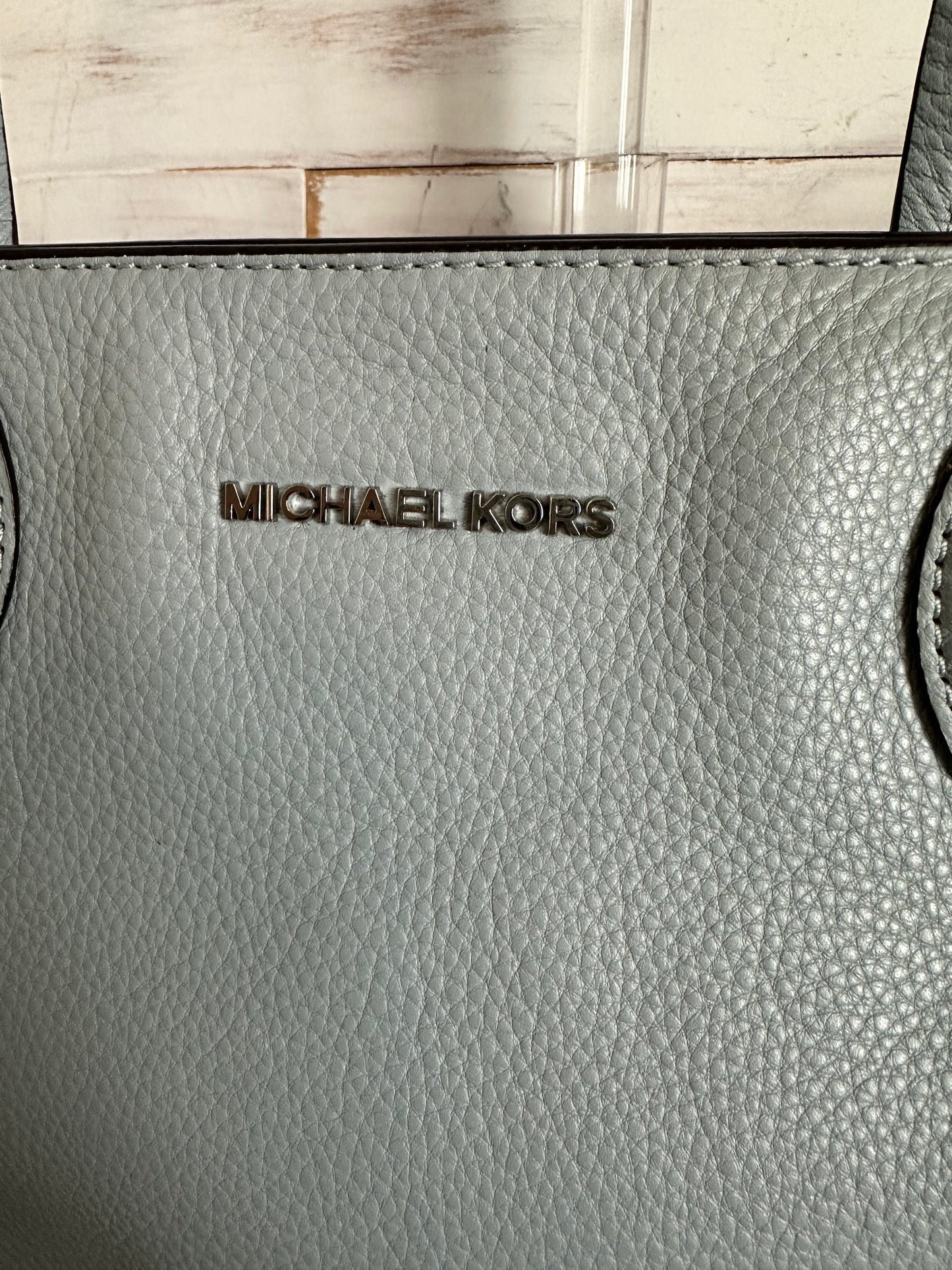 Michael Kors Ani Blue Gray Tote Bag