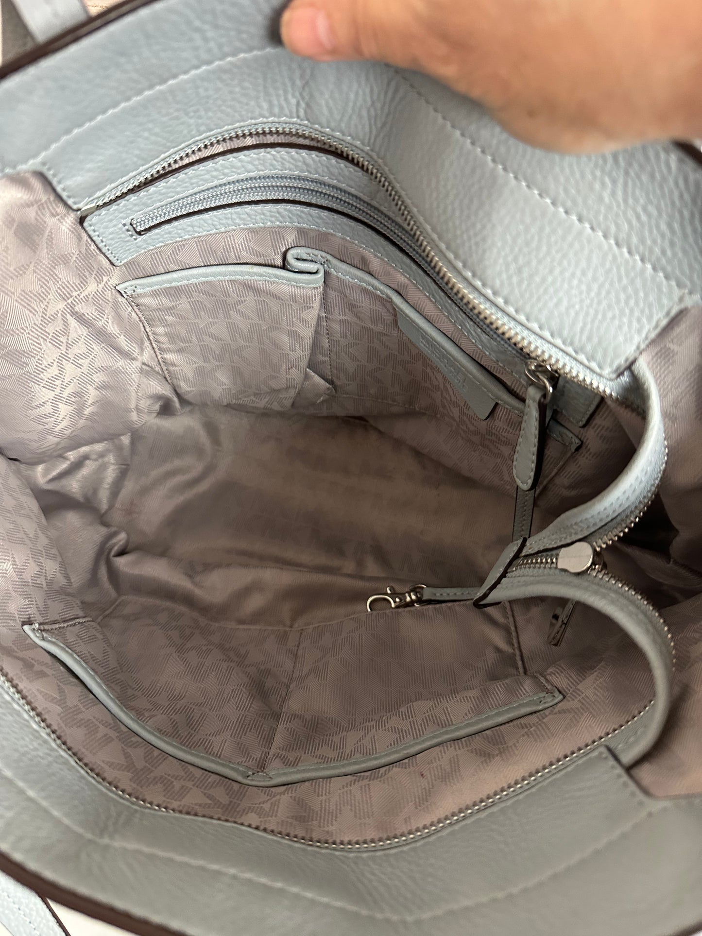 Michael Kors Ani Blue Gray Tote Bag