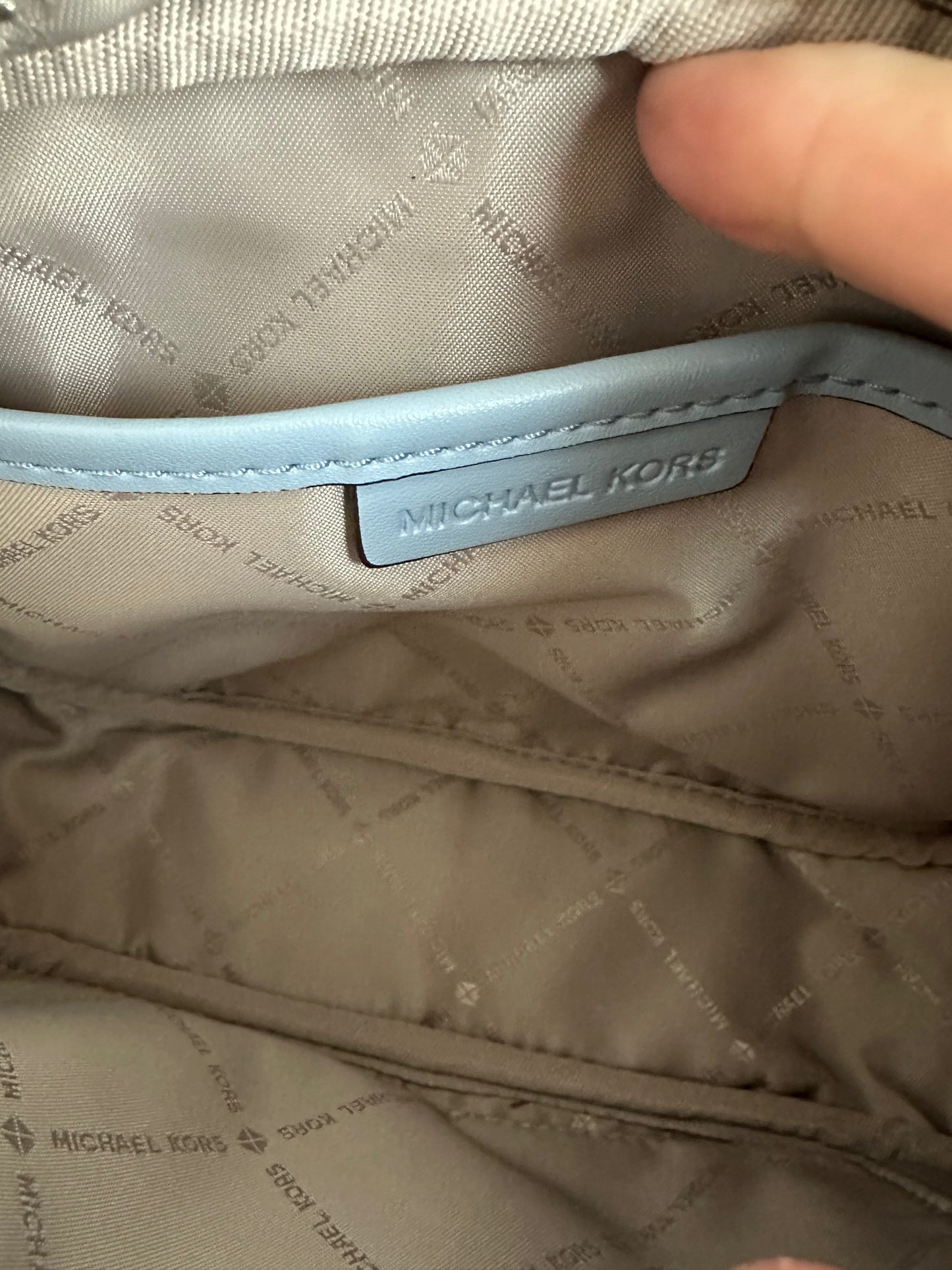 Michael Kors Jet Set Oval Baby Blue Crossbody