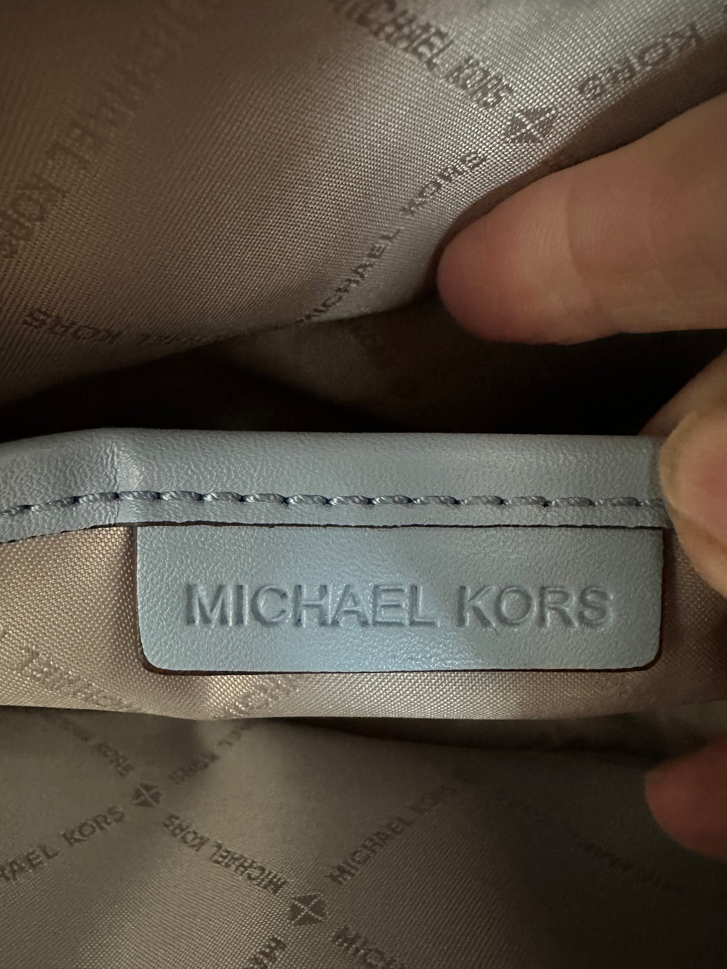 Michael Kors Jet Set Oval Baby Blue Crossbody