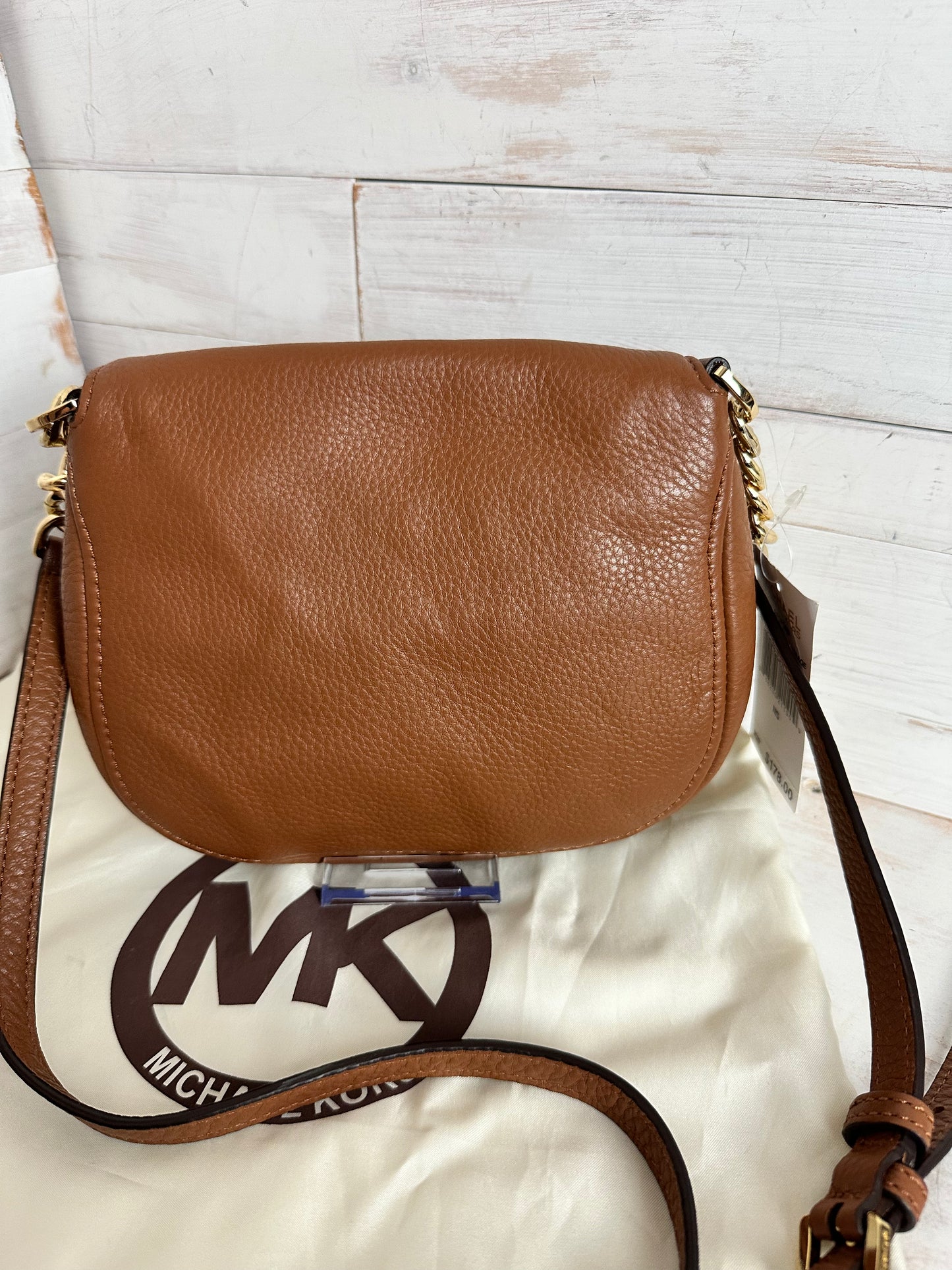 Michael Kors Bedford Flap Brown Pebbled Leather Crossbody