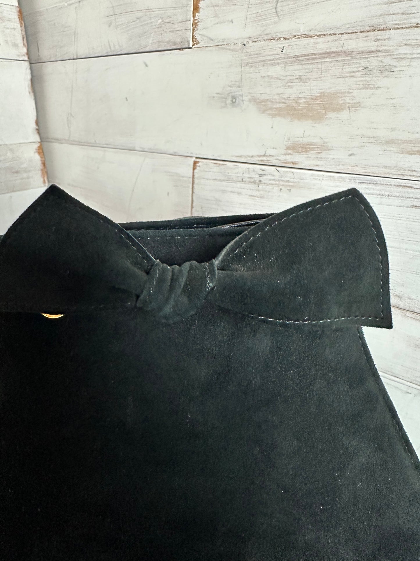 Christian Dior VINTAGE Black Suede Leather Drawstring Satchel/Shoulder Bag