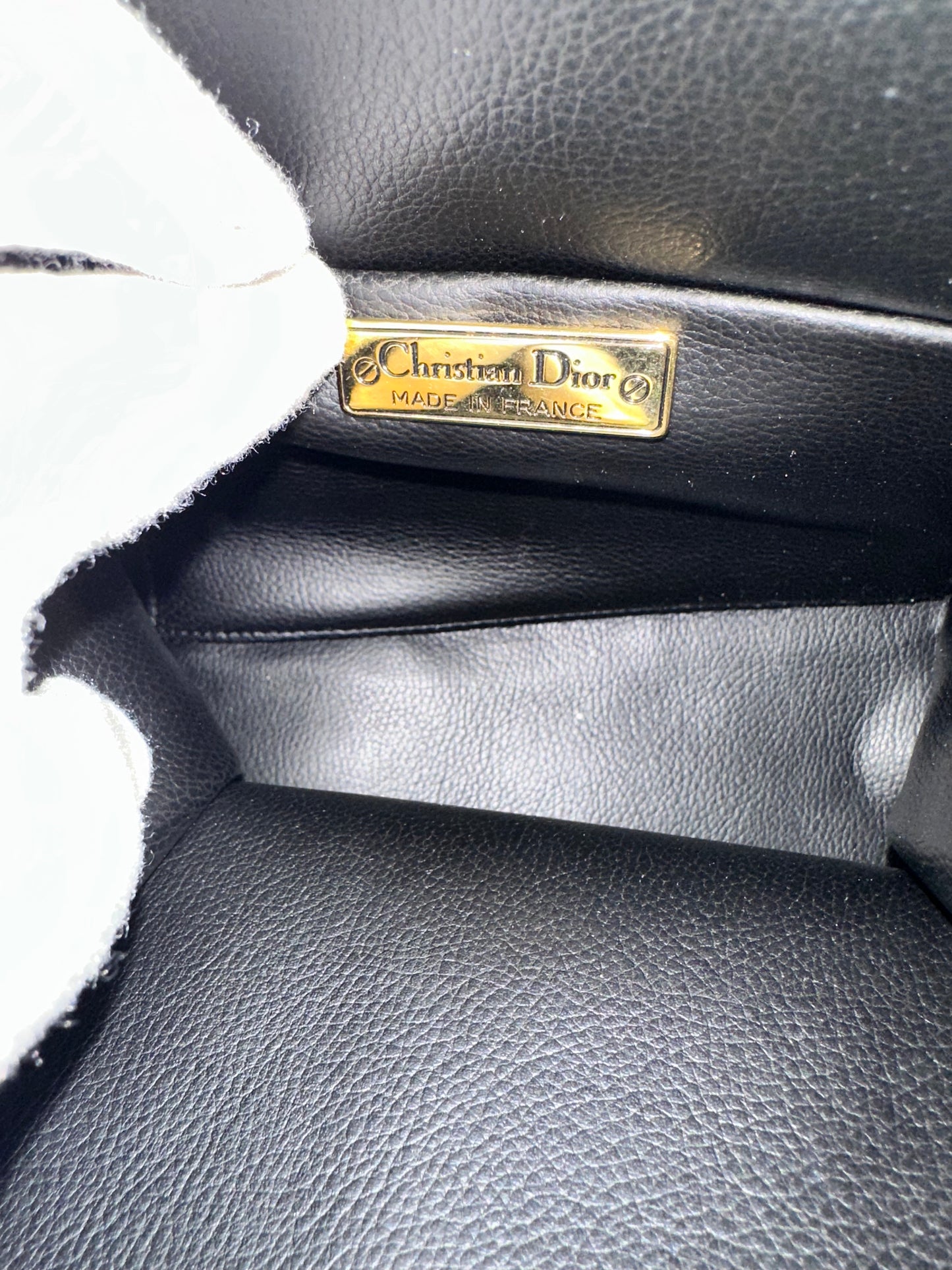 Christian Dior VINTAGE Black Suede Leather Drawstring Satchel/Shoulder Bag