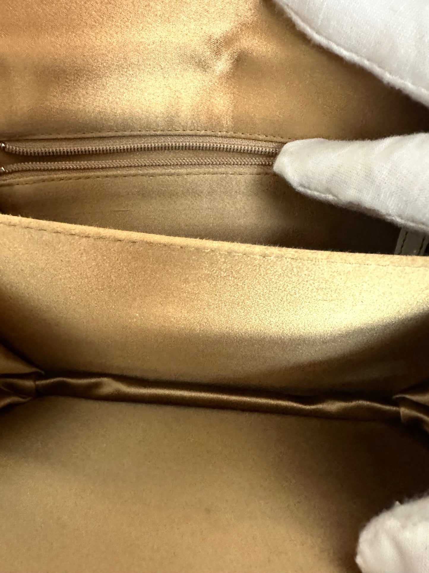 Bottega Veneta RARE VINTAGE Gold Intrecciato Satin Shoulder Bag