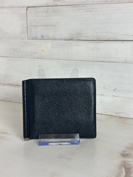 GIVENCHY Bifold Money Clip/Card Holder Black Leather