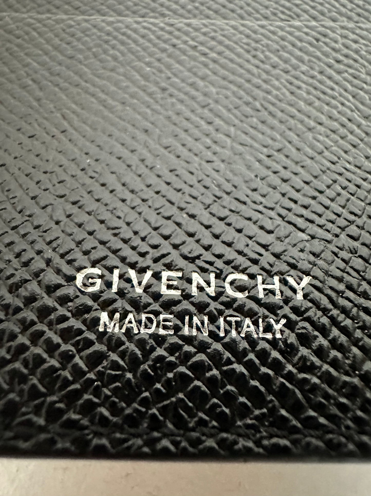 GIVENCHY Bifold Money Clip/Card Holder Black Leather