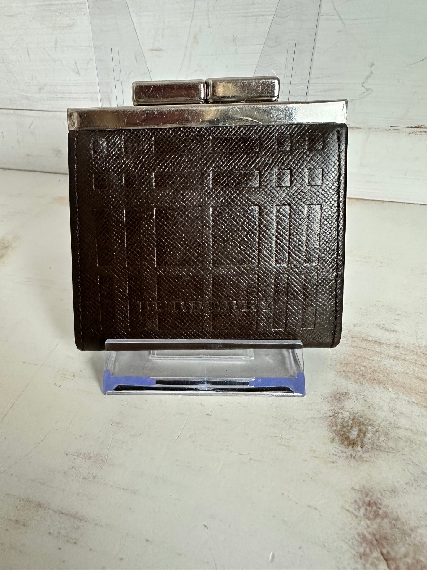 Burberry Nova Check Brown Leather Coin Pouch