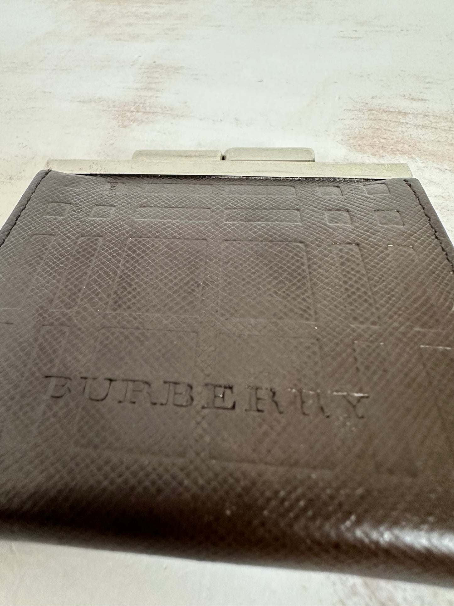 Burberry Nova Check Brown Leather Coin Pouch
