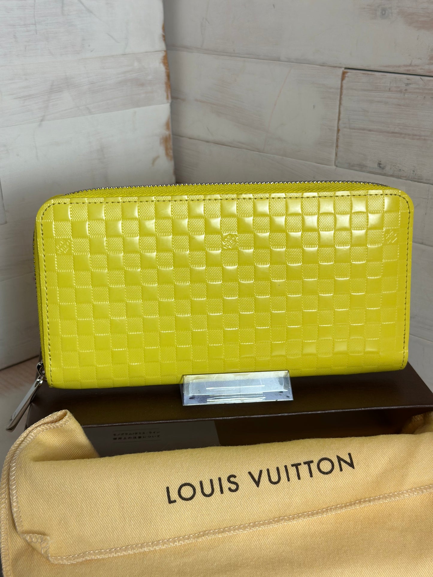 Louis Vuitton Limited Edition Yellow Damier Facettes Zippy Wallet
