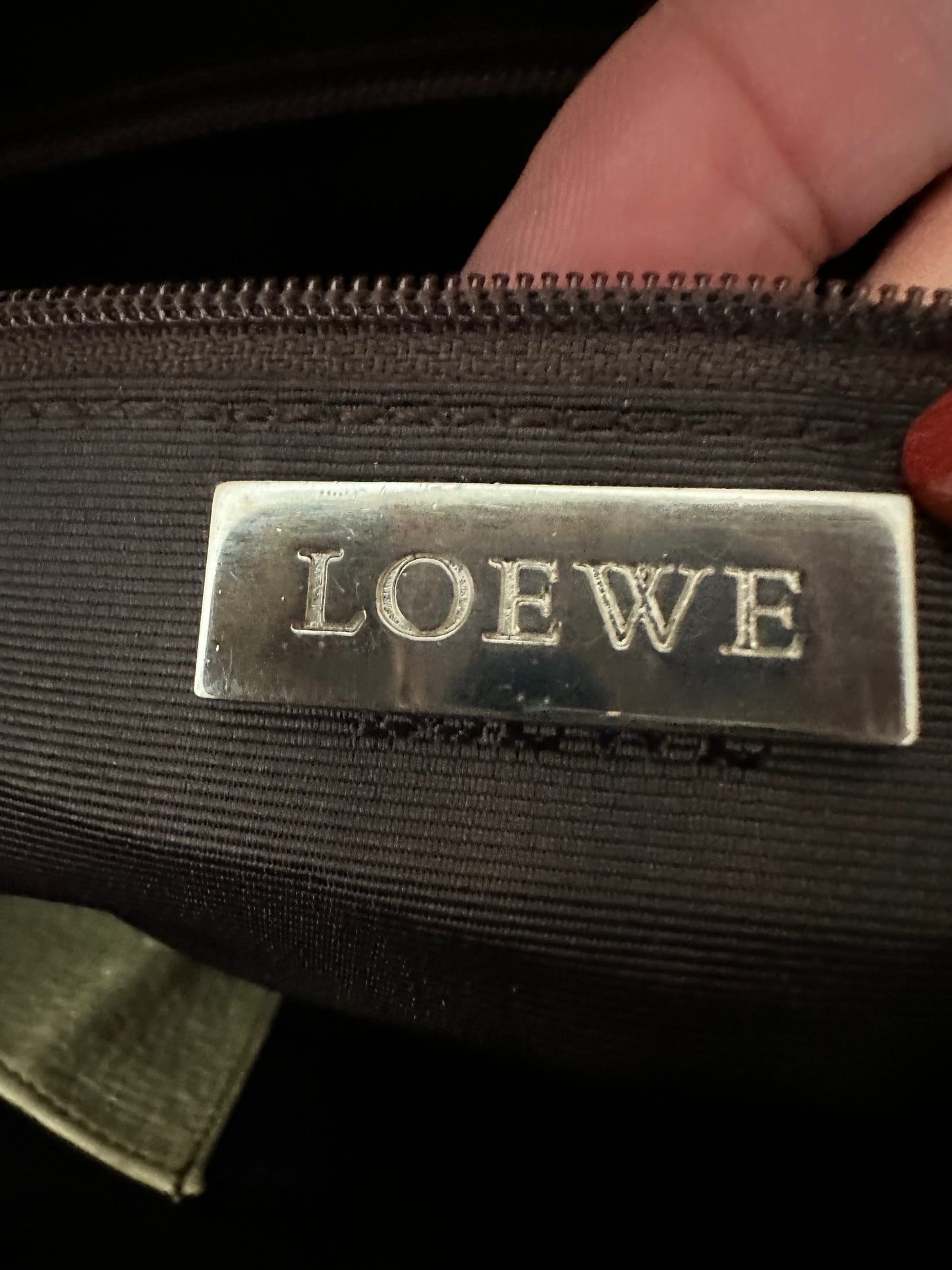 Loewe, VINTAGE Cream/White Textured Leather Shoulder Bag