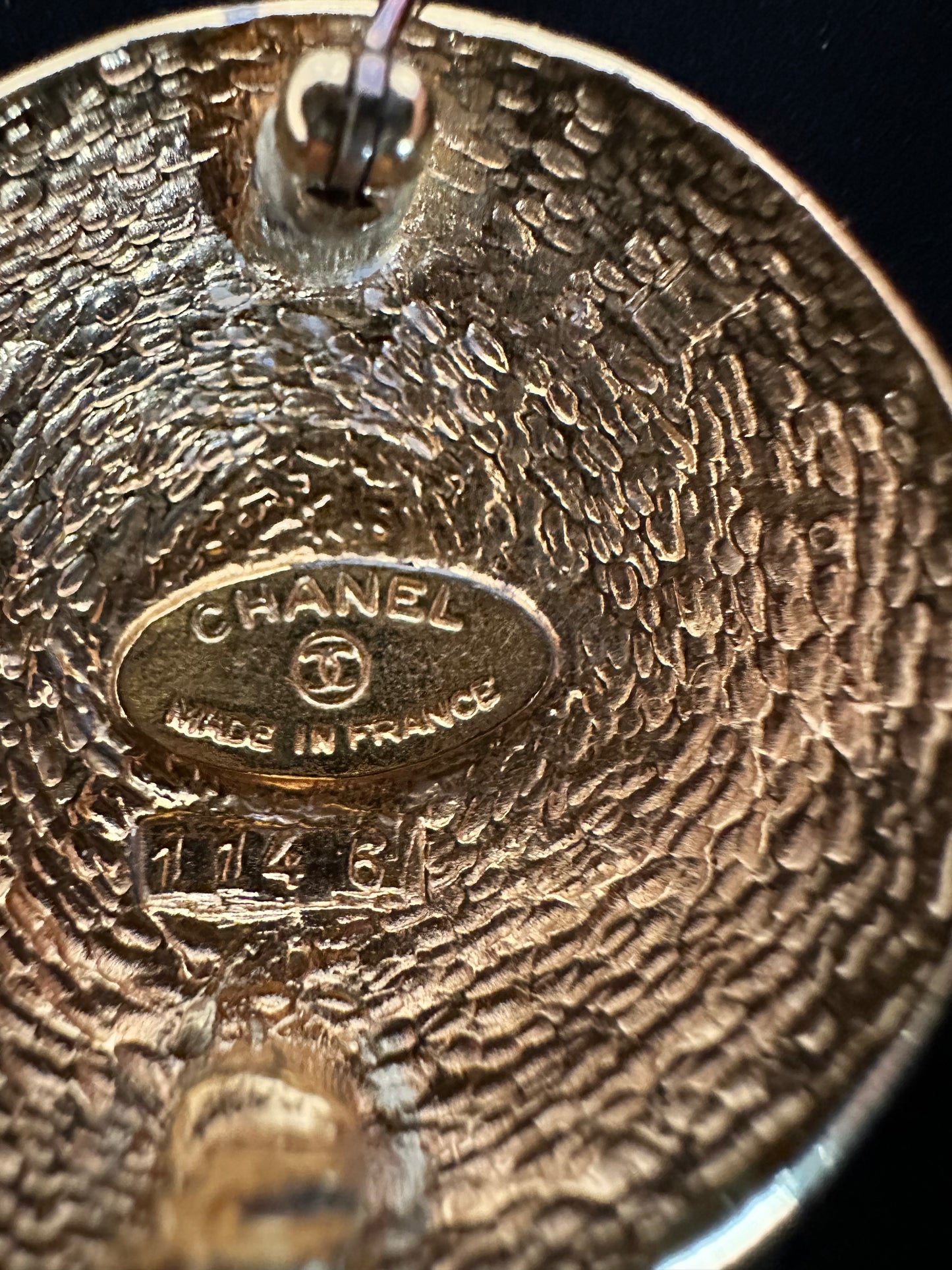 Chanel Rue 31 Cambon Round Typography Brooch