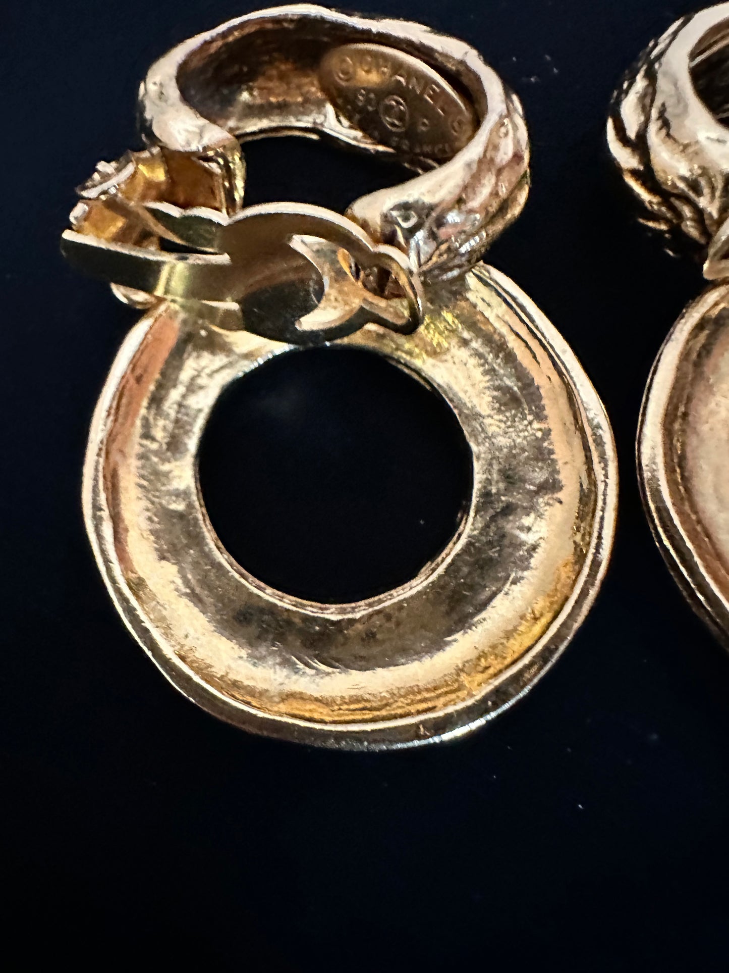 Chanel Vintage 24K Gold-Toned 2-way Earrings