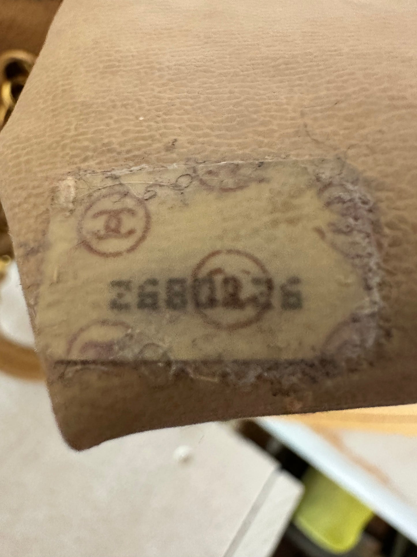 Chanel Beige Vintage CC Mark Tote with Chain Ball