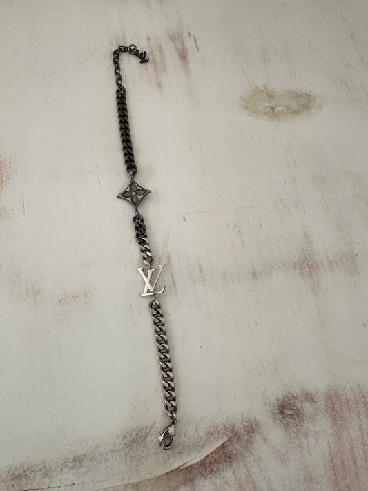 Louis Vuitton Instinct Silver and Gunmetal Toned Bracelet