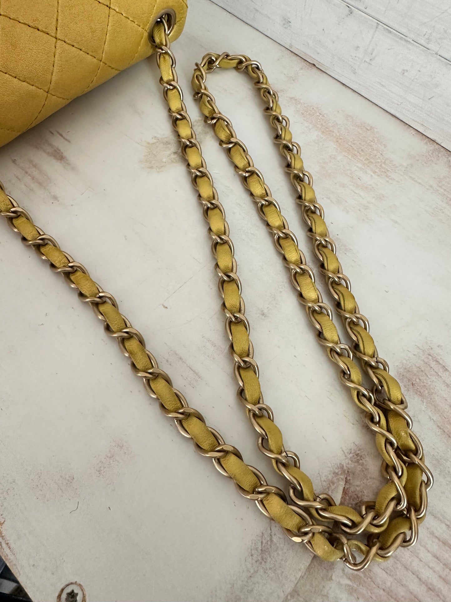 Chanel Rare Collectors Iridescent Quilted Lambskin Mini Precious Jewel Flap in Yellow