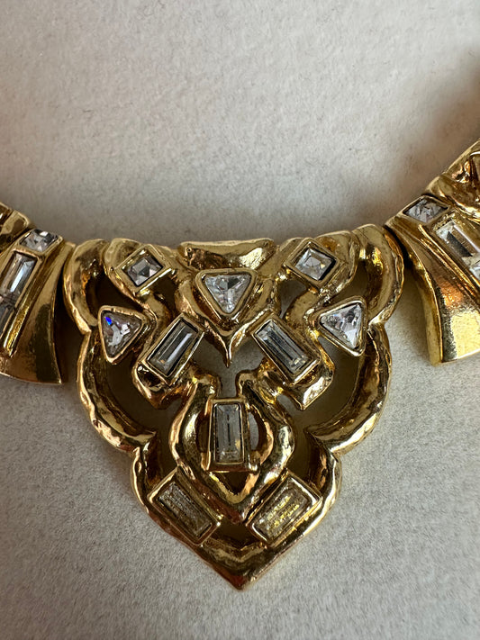 Yves Saint Laurent Vintage Art Deco Necklace/Choker with Rhinestones