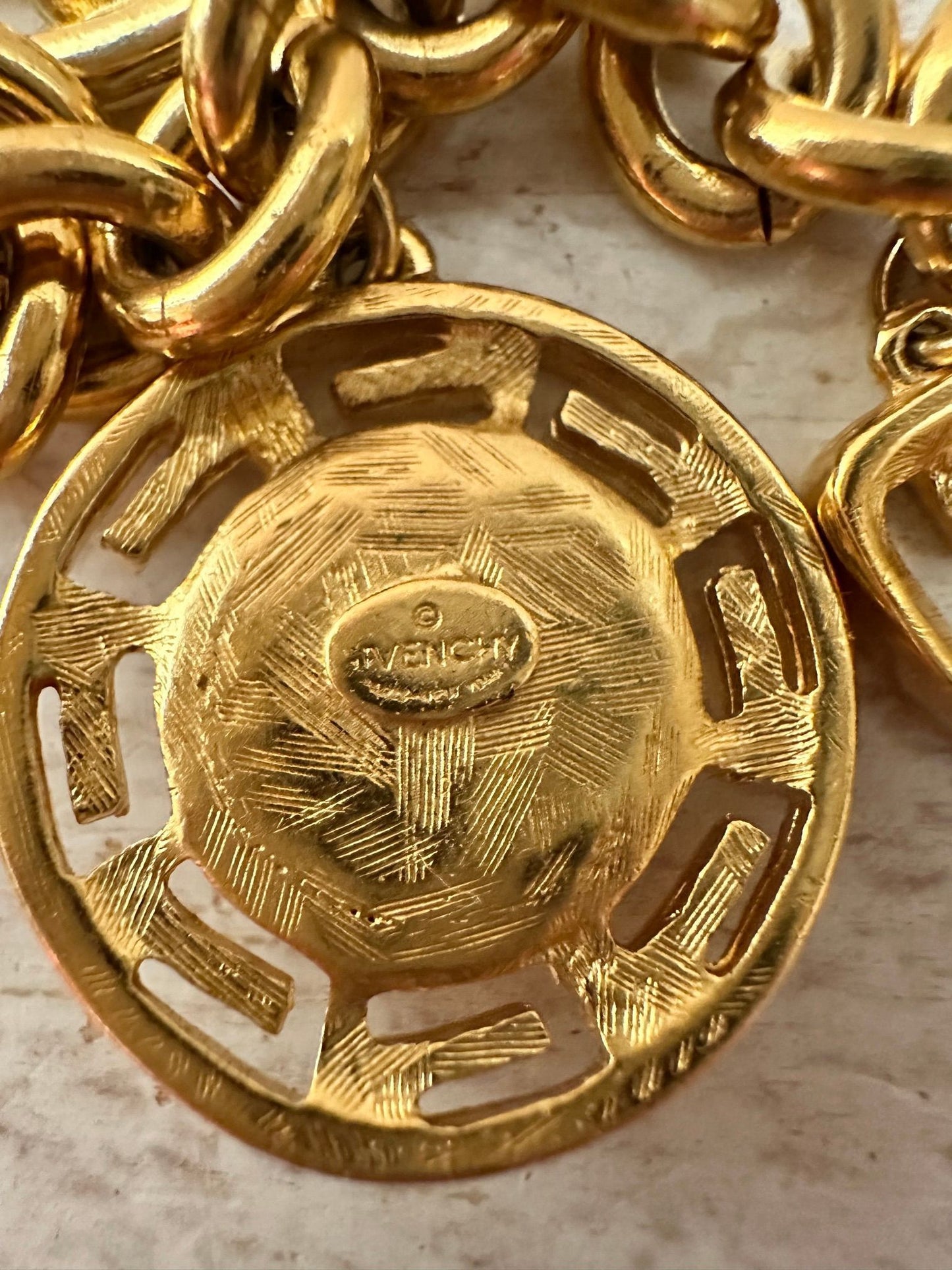 RARE Givenchy Gold Plated Charm Bracelet