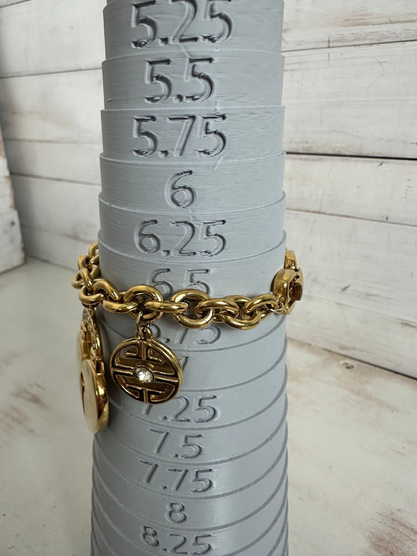 Vintage Givenchy Gold Plated Heart Lock Charm Bracelet