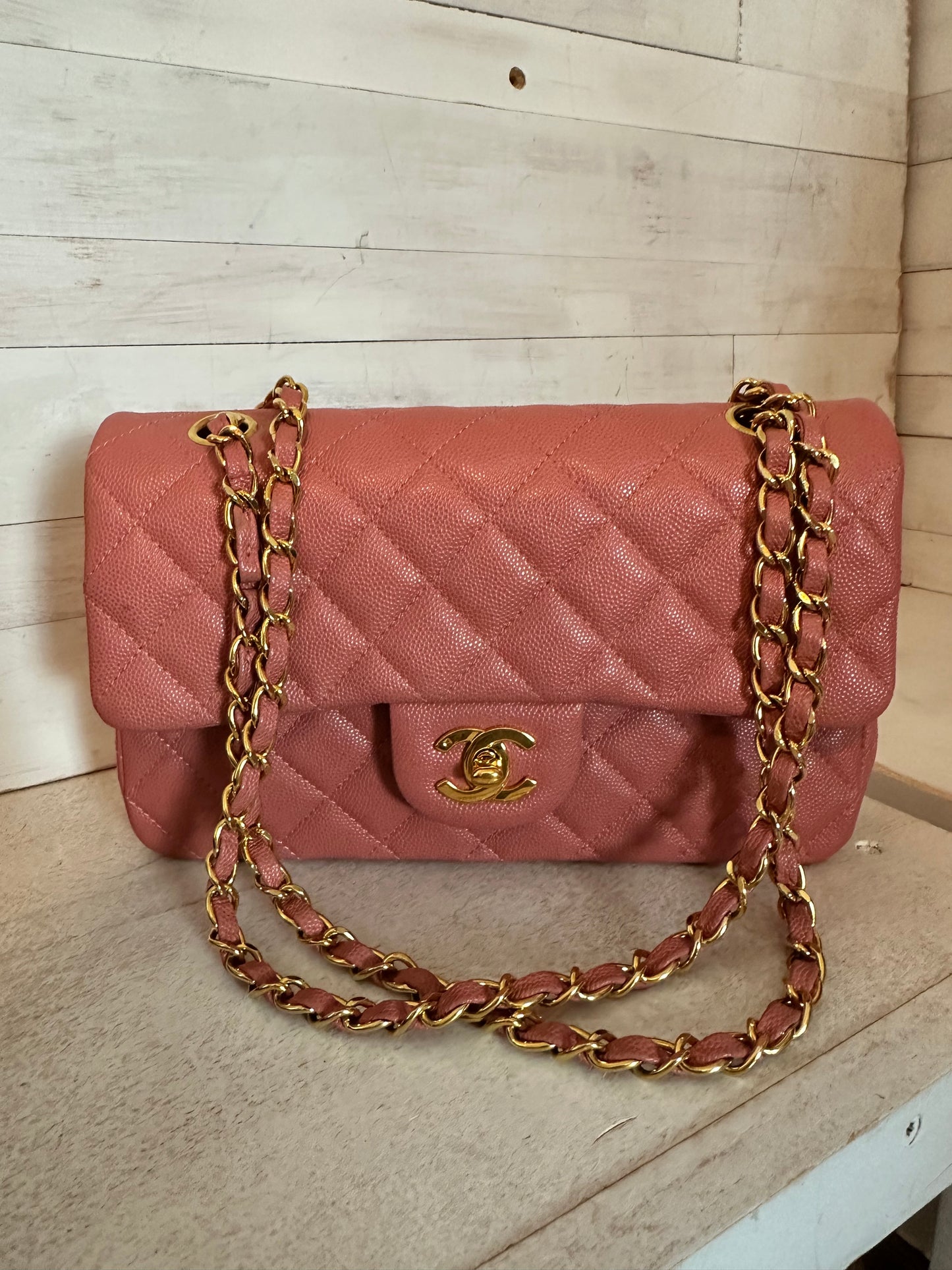 Chanel Pink Caviar Double Flap
