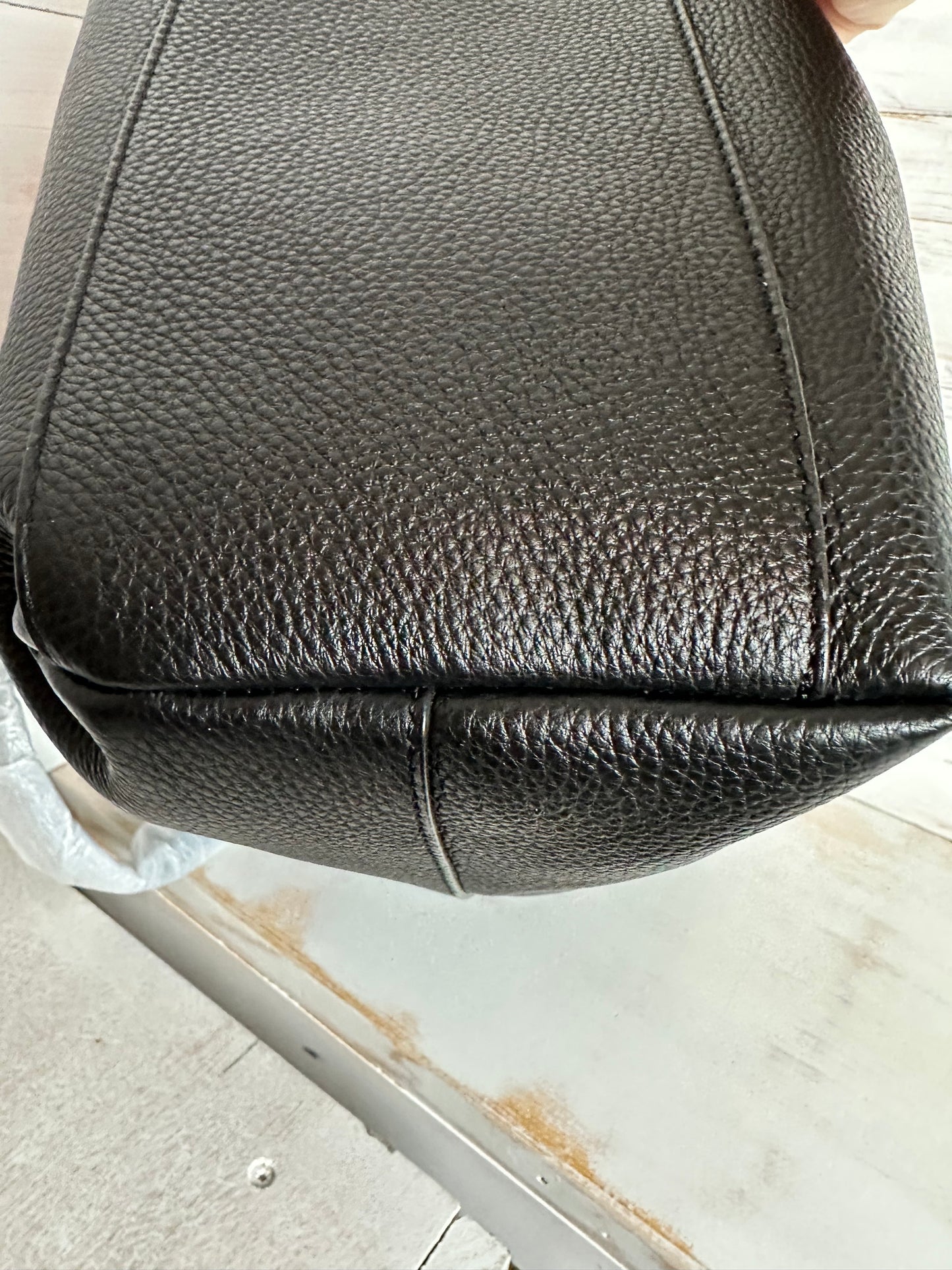 Versace New Black Leather Tote Bag with second bag
