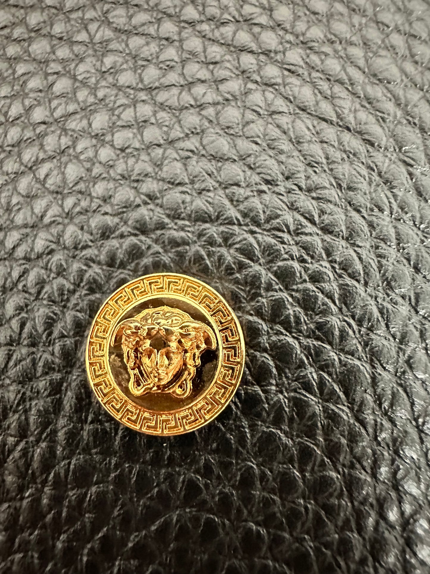 Versace New Black Leather Tote Bag with second bag