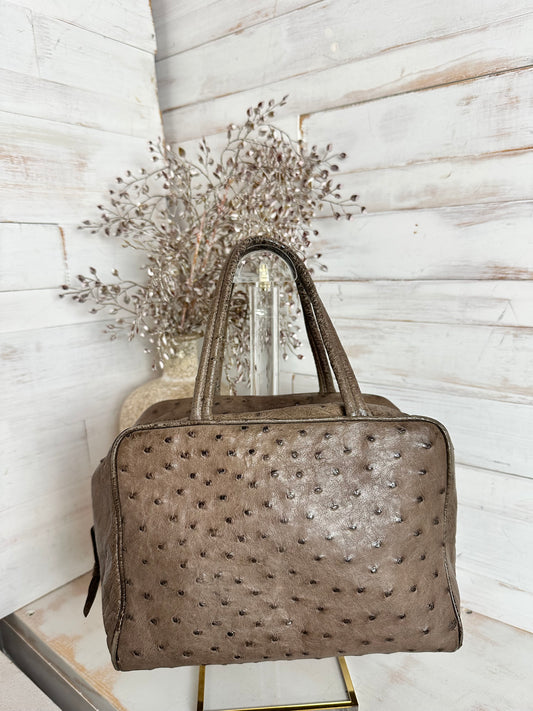 Loewe Top Handle EXOTIC Ostrich Skin Taupe