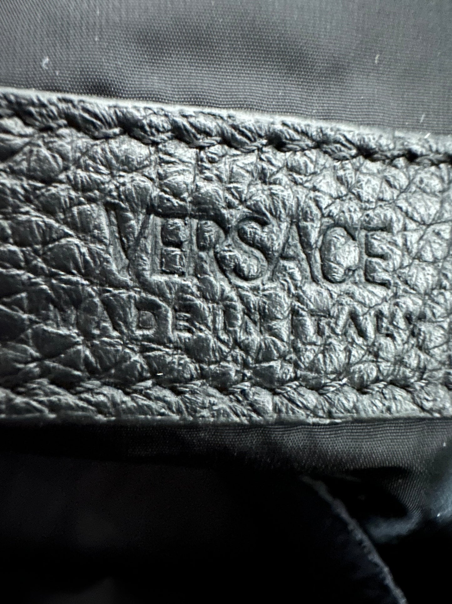 Versace New Black Leather Tote Bag with second bag
