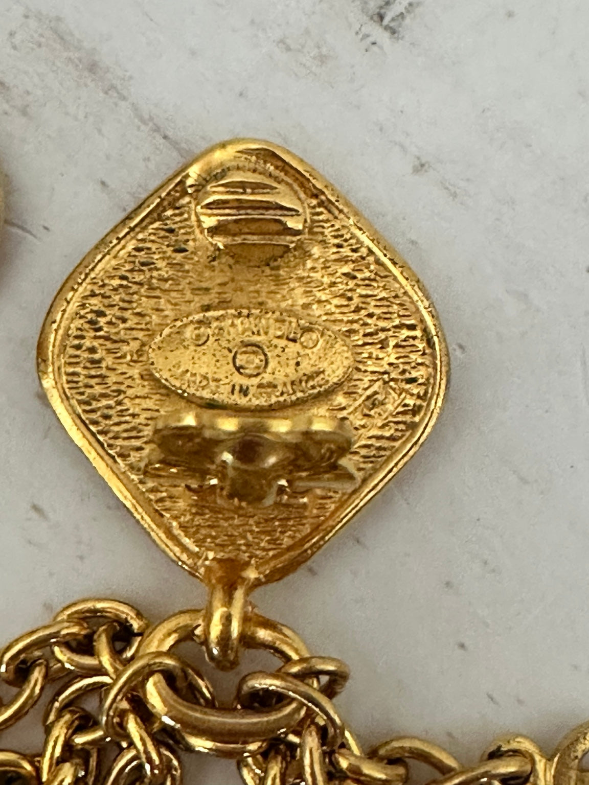 Vintage CHANEL Gold Plated CHANEL Letter CC Logo Chain Tassel Drop Clip-On Earrings – Rare