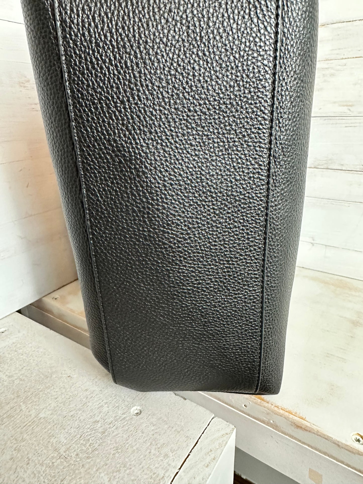 Versace New Black Leather Tote Bag with second bag
