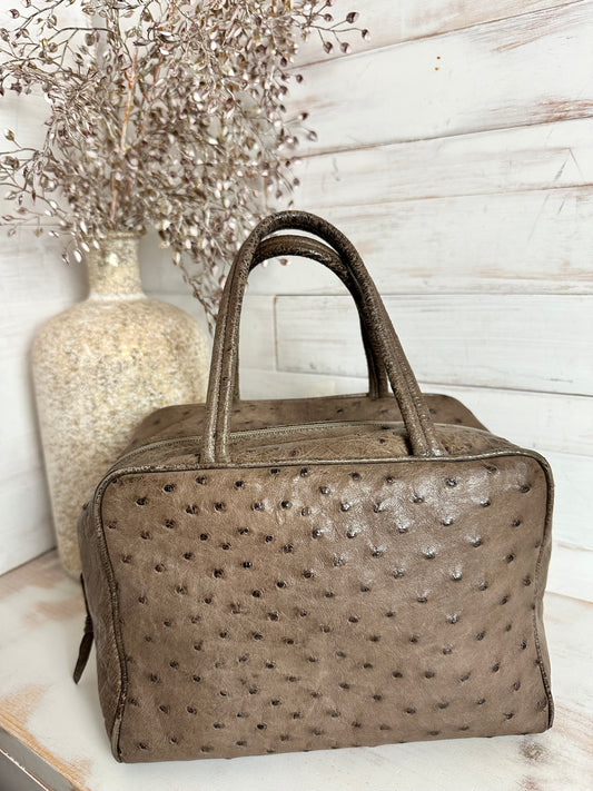 Loewe Top Handle EXOTIC Ostrich Skin Taupe