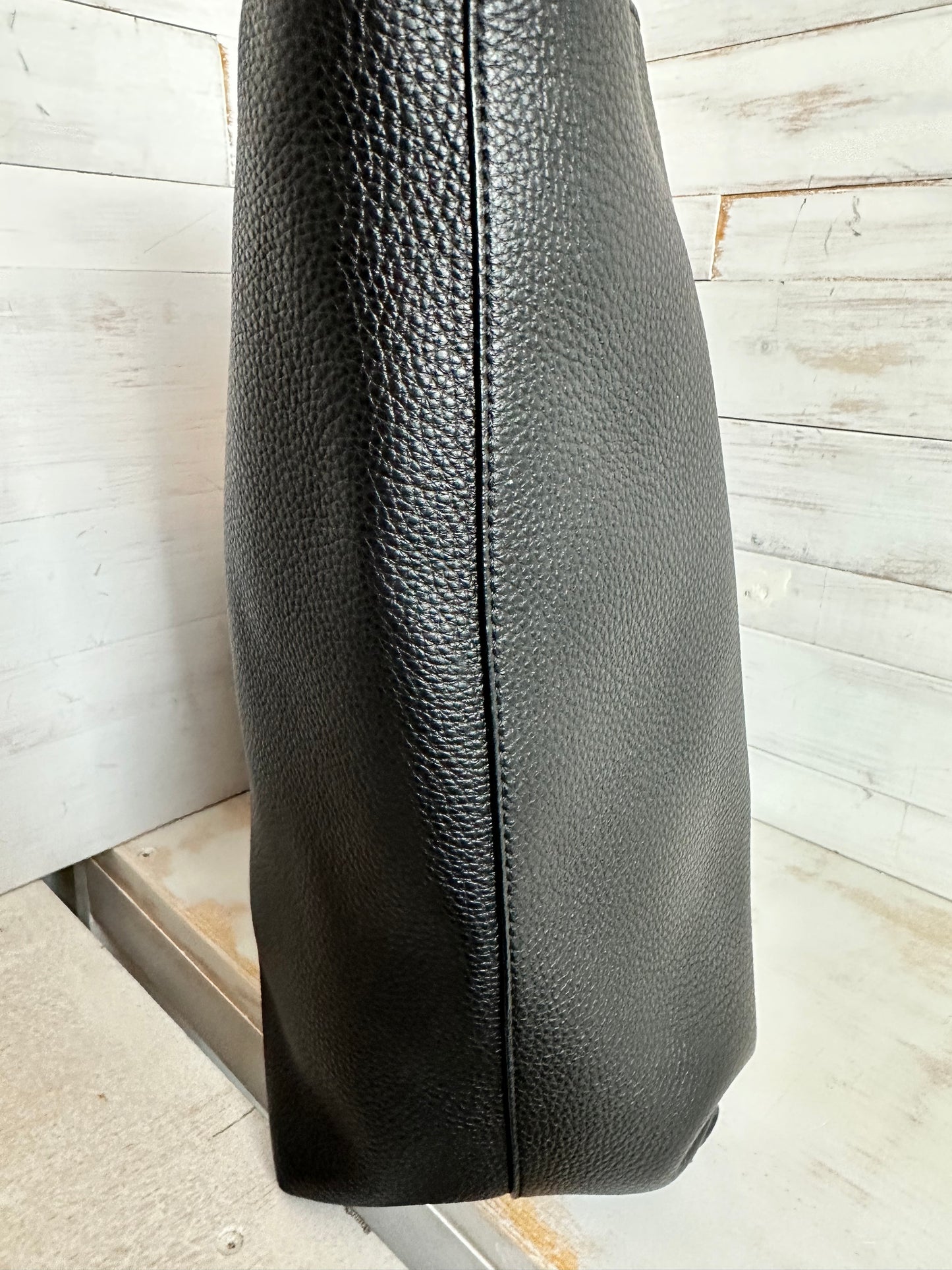 Versace New Black Leather Tote Bag with second bag