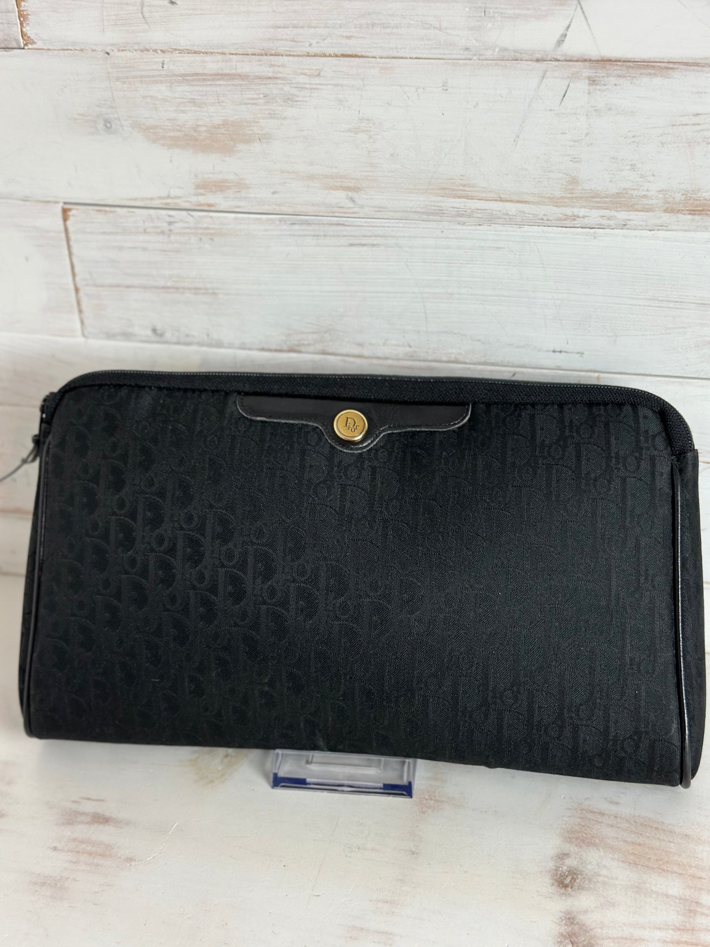 Christian Dior Oblique Trotter Second Bag/Clutch Black