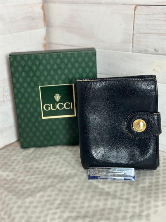 Gucci Vintage Calfskin Black Bifold Wallet