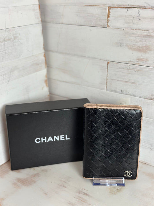 Chanel Matelasse Agenda PM Black/Tan Calfskin Leather