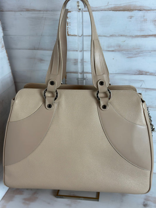 Bulgari Boston Shoulder Bag in Beige Leather