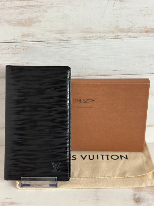 Louis Vuitton Black Epi Porte Chequier Cartes Credit/Checkbook Wallet