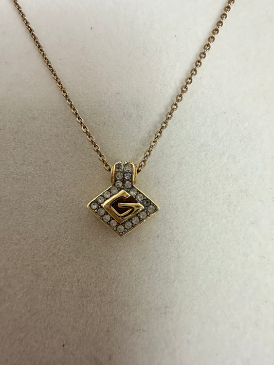 Givenchy G gold tone/rhinestone necklace