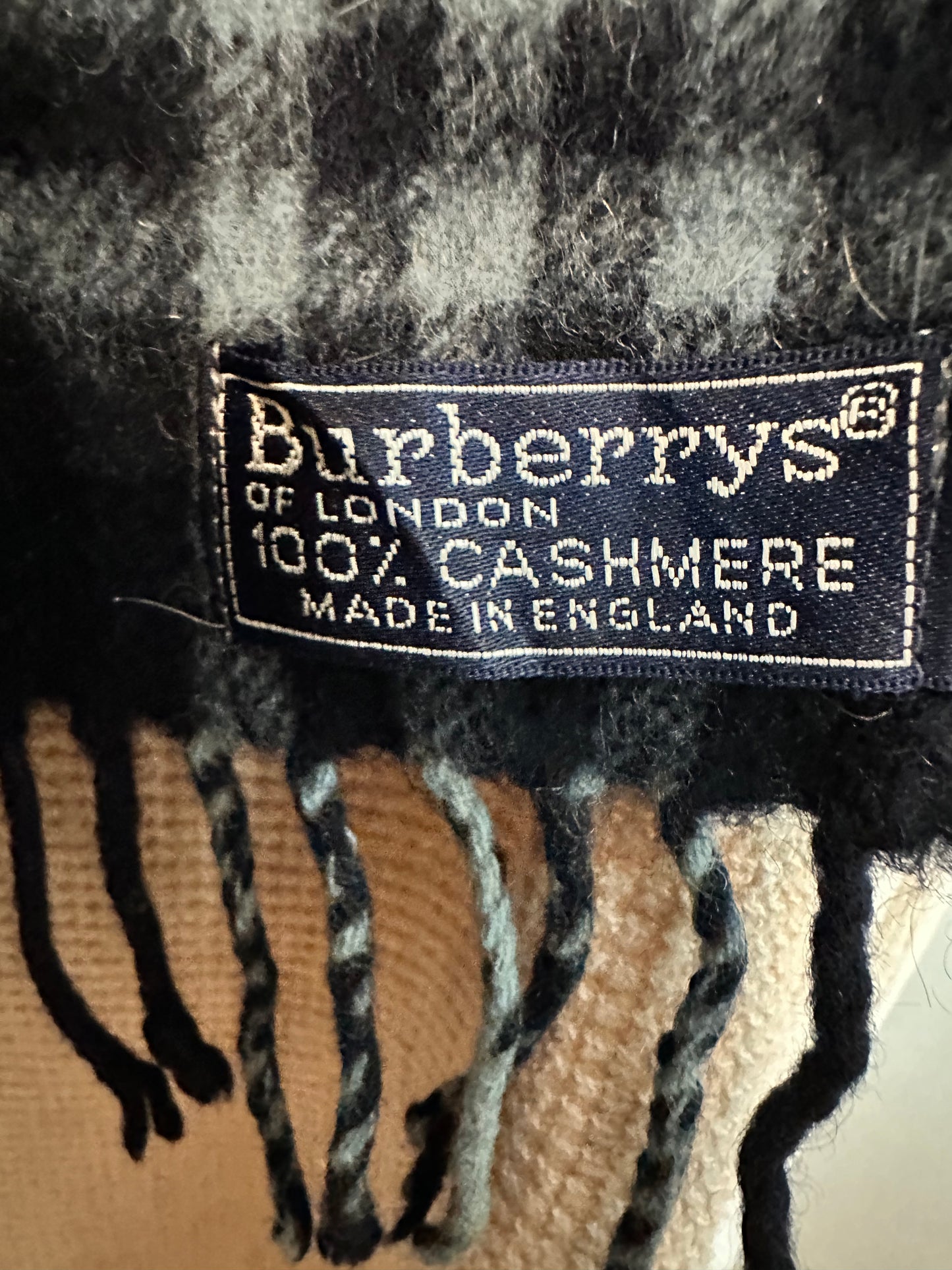 Burberry Cashmere Novacheck Scarf Navy/Blue/Red