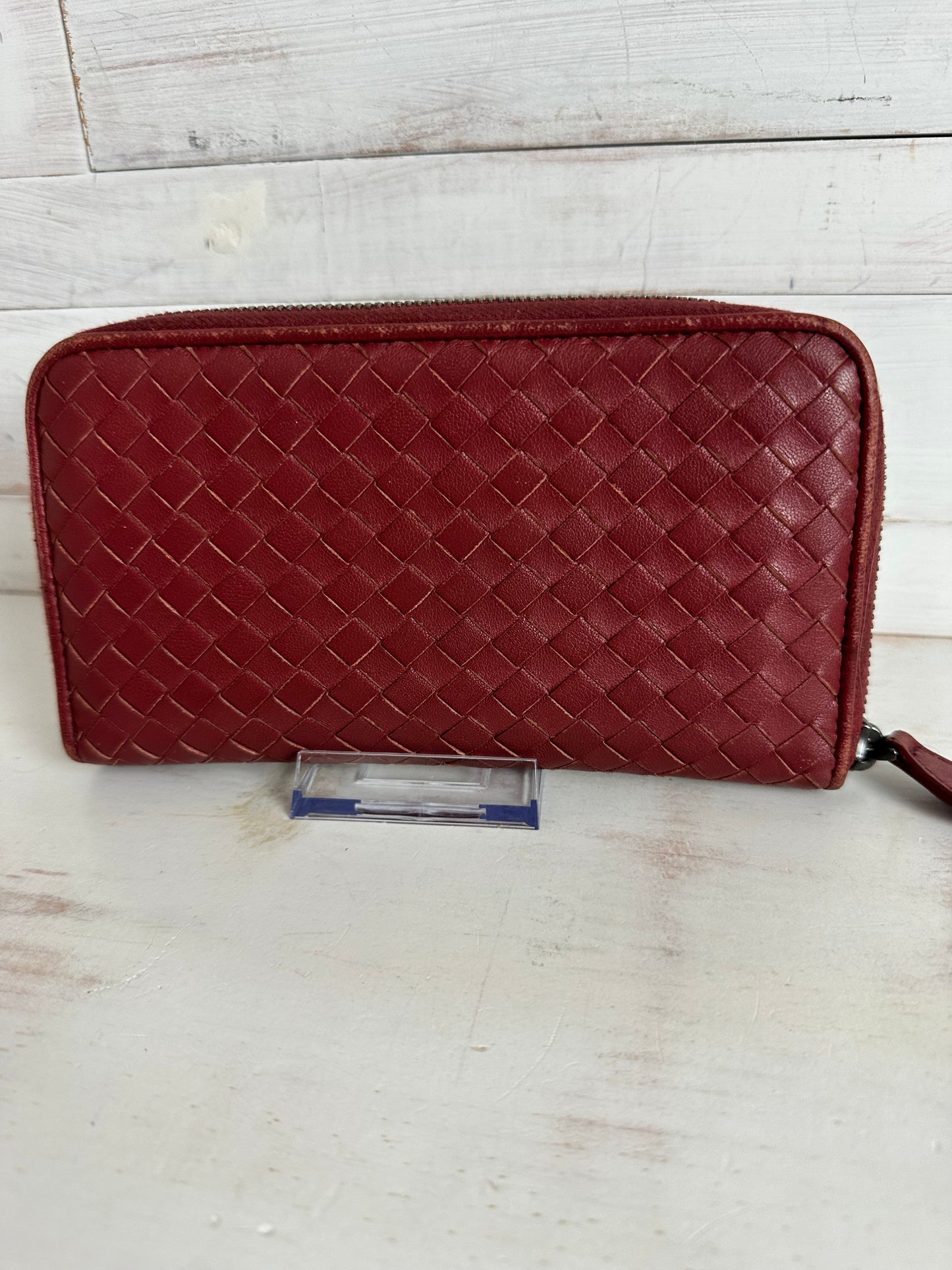 Bottega Veneta Brick Red Brown Zip Around Wallet