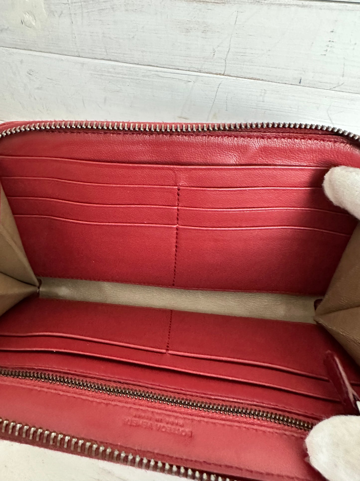 Bottega Veneta Brick Red Brown Zip Around Wallet