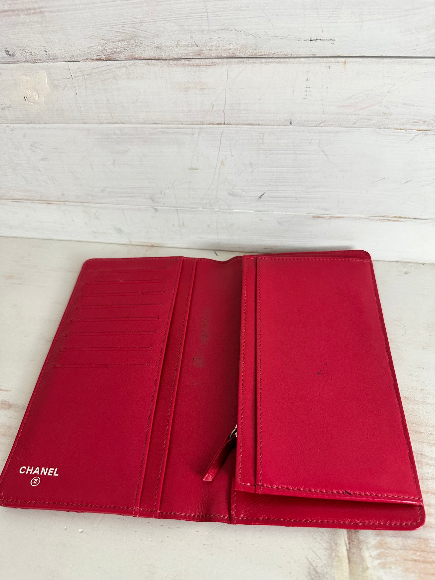 Chanel Bicolor Matelasse Pink Lambskin Leather Long Wallet