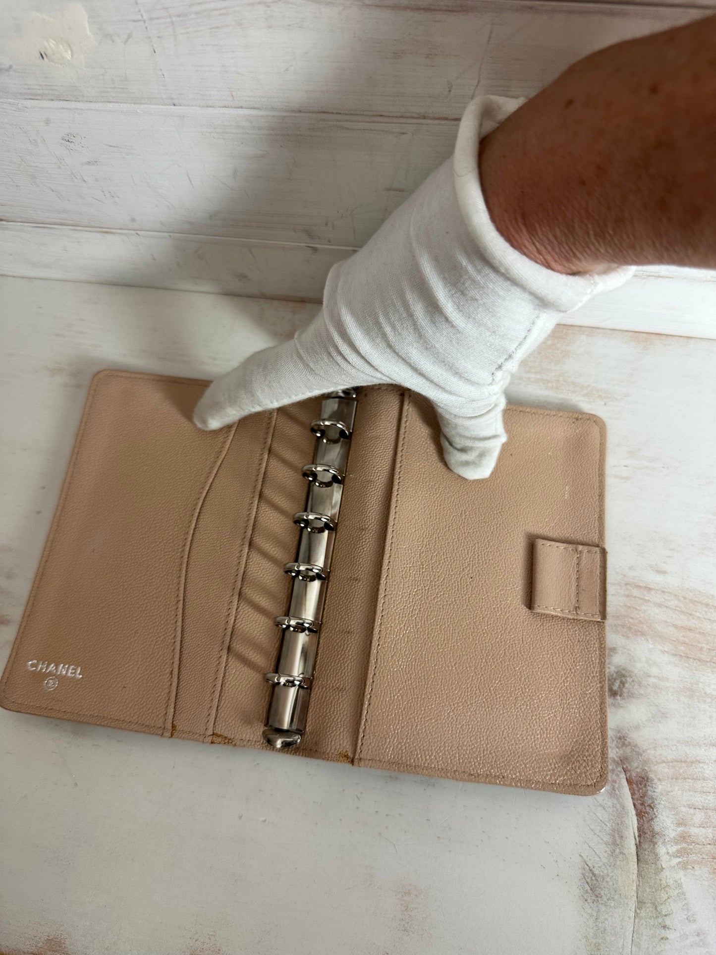 Chanel Matelasse Agenda PM Black/Tan Calfskin Leather